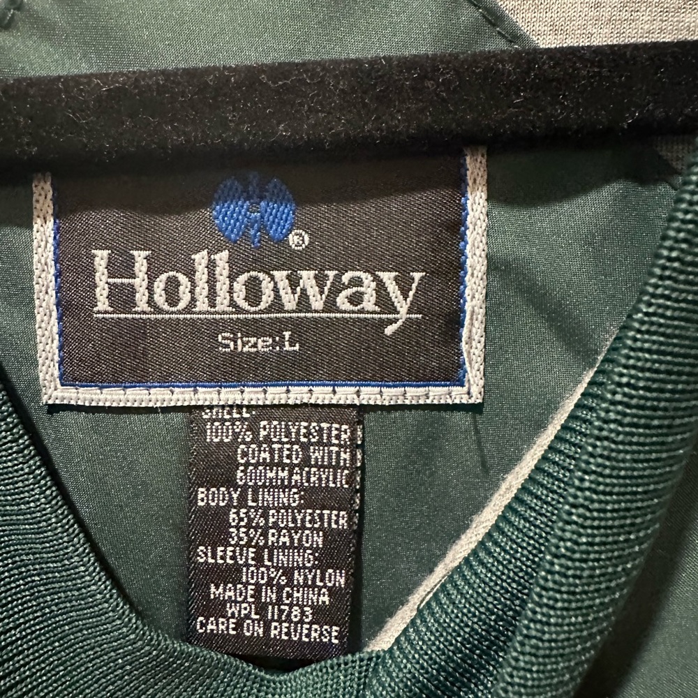 MEN’S HOLLOWAY PENN TRAFFORD WARRIORS EMBROIDERED V-NECK WINDBREAKER. SIZE LARGE - Picture 3 of 7